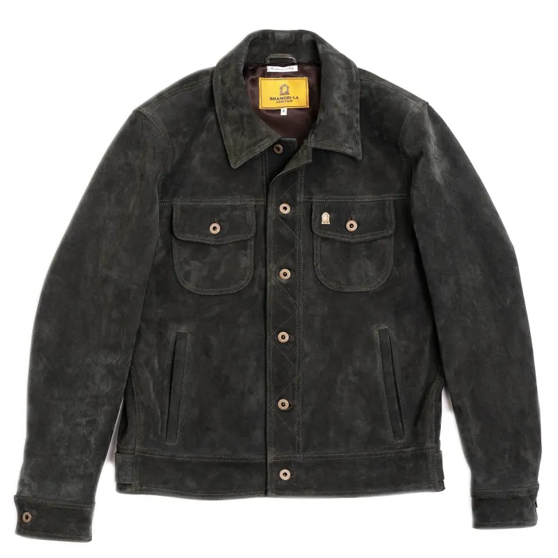 【Shangri-La Heritage】“Terracotta” Muschio Suede Jacket 60年代深苔綠麂皮夾克 sold by Blue Beach Denim