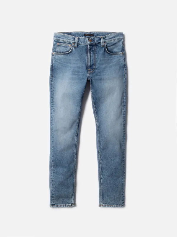 【Nudie Jeans】Lean Dean Blue Hope 13oz 中藍刷色修身錐形牛仔褲 sold by Blue Beach Denim