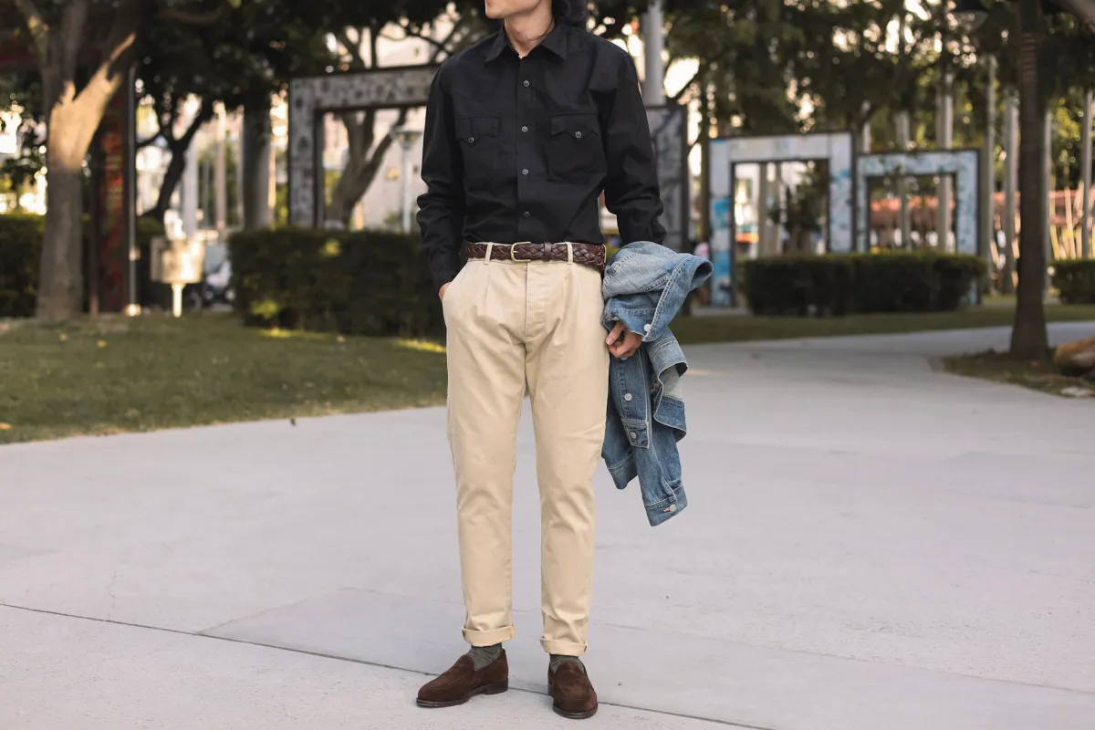 【Fortela】Pences Garbardine Natural / 斜紋布 天然色 合身錐形休閒褲 sold by Blue Beach Denim