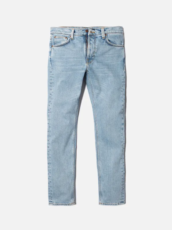 【Nudie Jeans】Lean Dean Calm Blues 止水藍刷色合身上寬下窄牛仔褲褲 sold by Blue Beach Denim