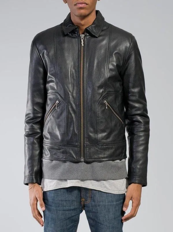 【Nudie Jeans】Jonny Leather Jacket ／原創剪裁 合身皮衣 山羊皮 sold by Blue Beach Denim