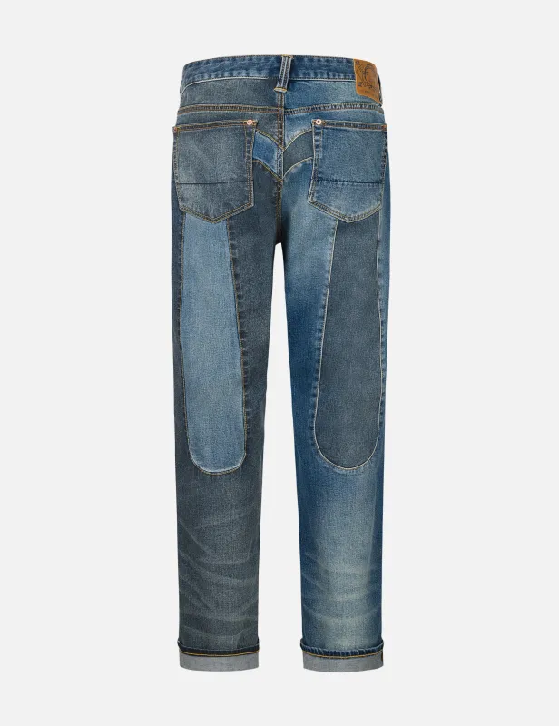 2-Tone Inserted Daicock Regular Fit Jeans #2000 sold by Evisu