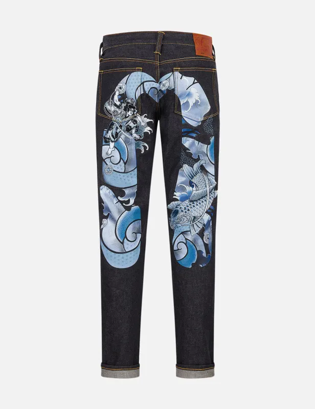 Tattoo Koi Daicock Embroidery Slim Fit Jeans #2010 sold by Evisu