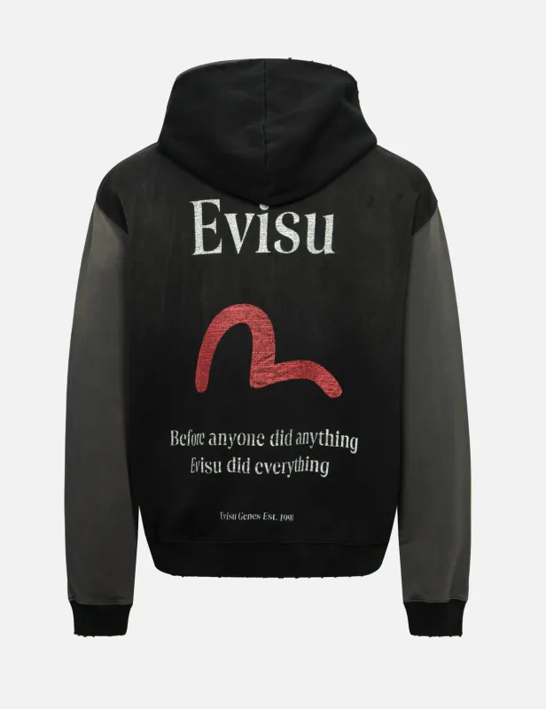 Seagull and Logo Print Boxy Hoodie sold by Evisu
