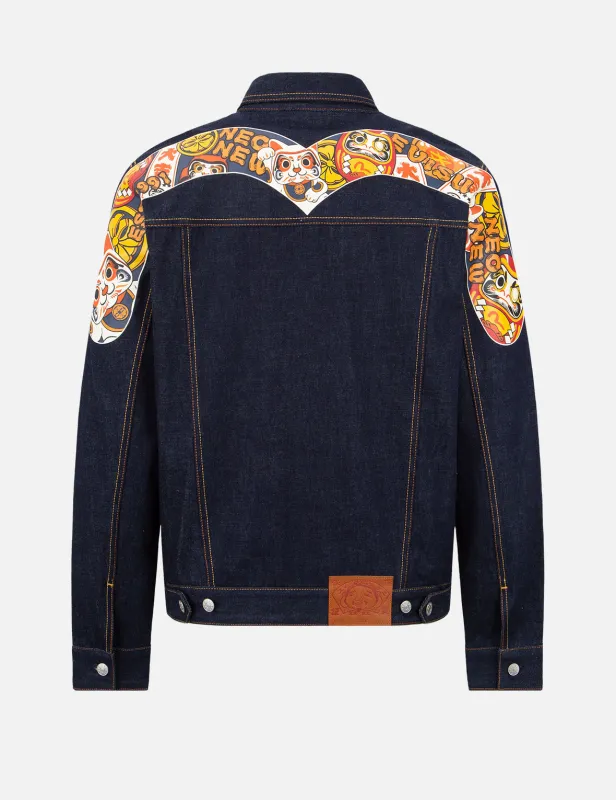 EVISU Squad Daicock Print Denim Jacket sold by Evisu