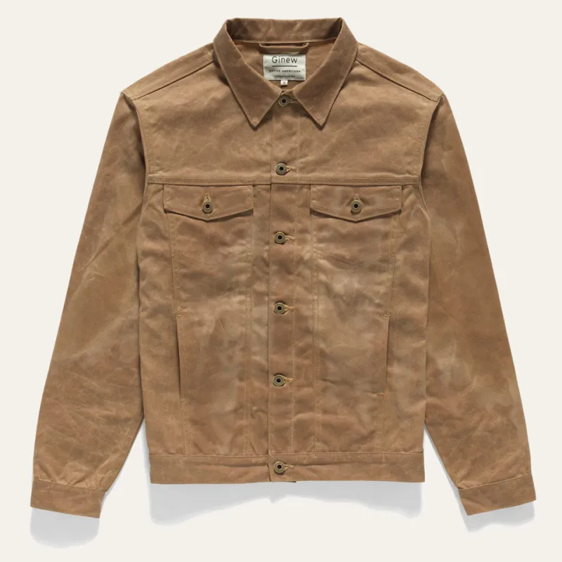 Wax Canvas Rider Jacket Brown Lodges sold by Ginew