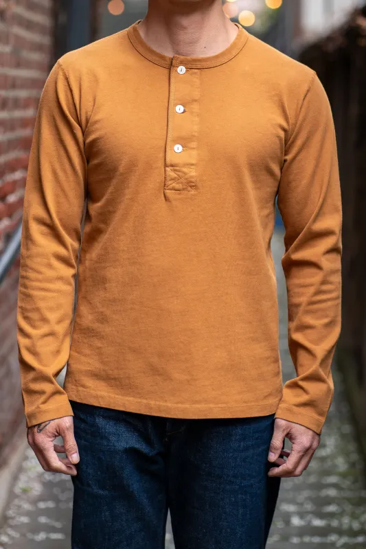 Freenote Cloth 13oz Henley L/S - Tobacco sold by Franklin and Poe