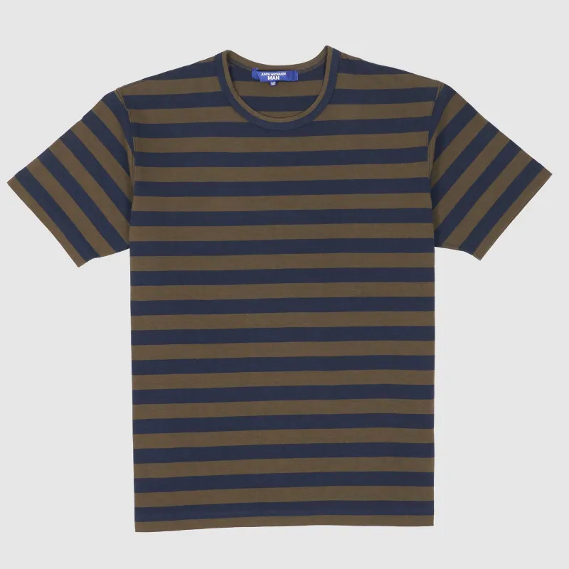 Junya Watanabe Man Striped Short Sleeve Crew Neck T-Shirt sold by DeeCee style