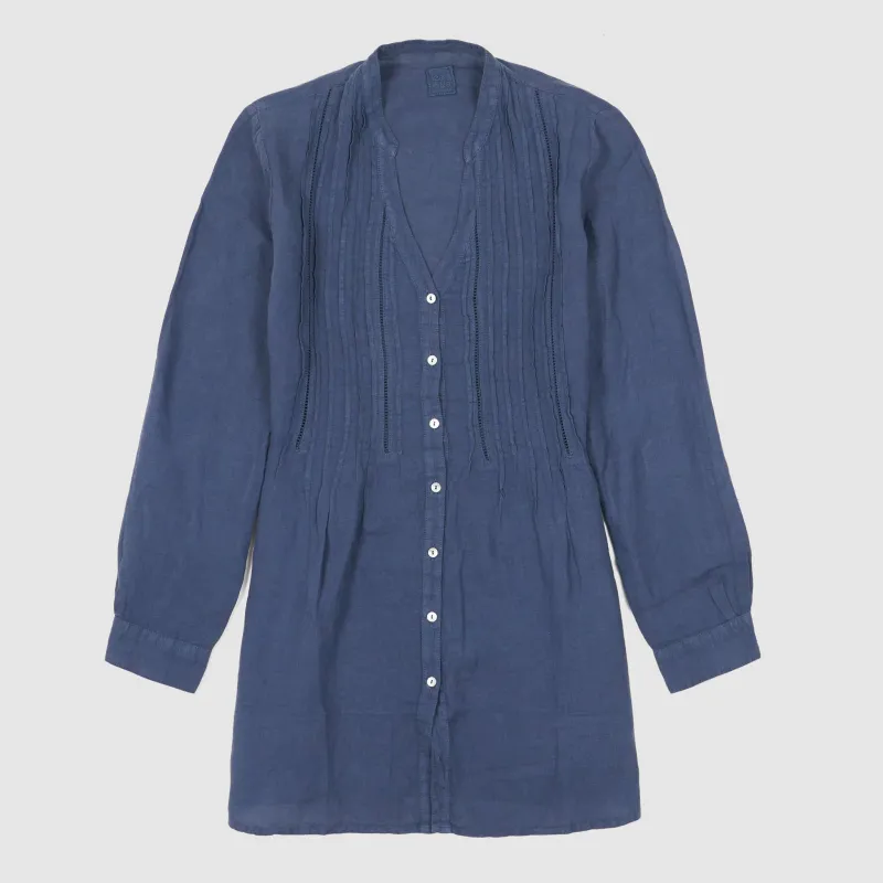 120% Lino Ladies Relaxed Long Sleeve Linen Tunic sold by DeeCee style