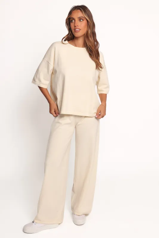 Ash Knitted Pants - White sold by Petal & Pup