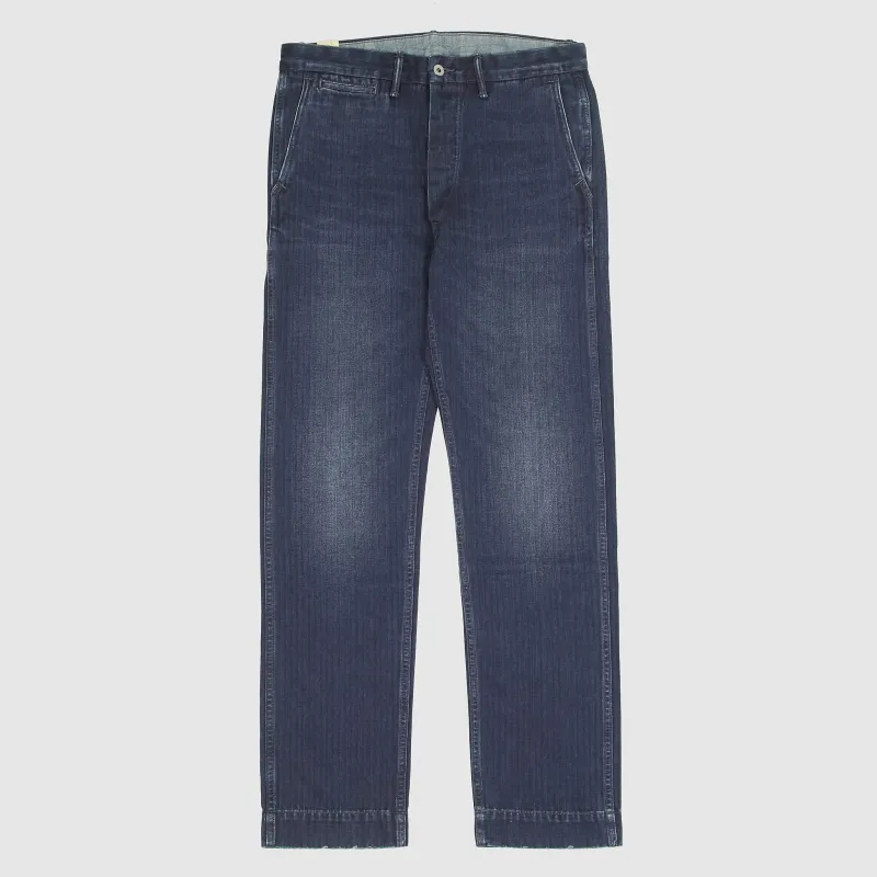 Double RL Chino Workpant Herringbone Indigo sold by DeeCee style