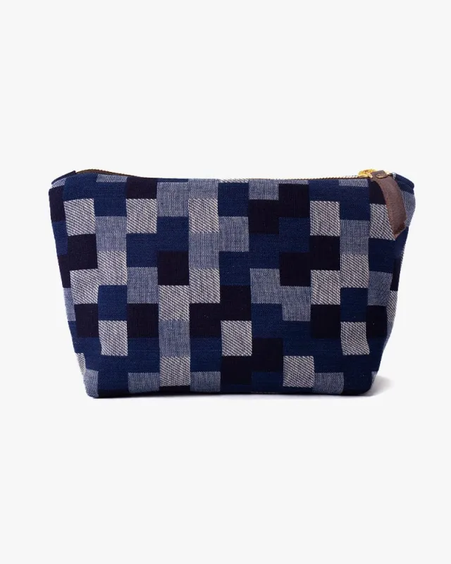 Kiriko Original Stand-Up Pouch, Shades of Blue Patchwork sold by Kiriko