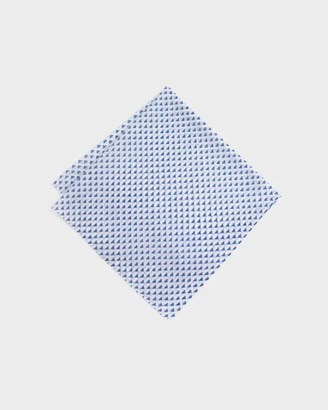 Japanese Handkerchief, Classic, Kyoto Blue, White with Blue Uroko sold by Kiriko