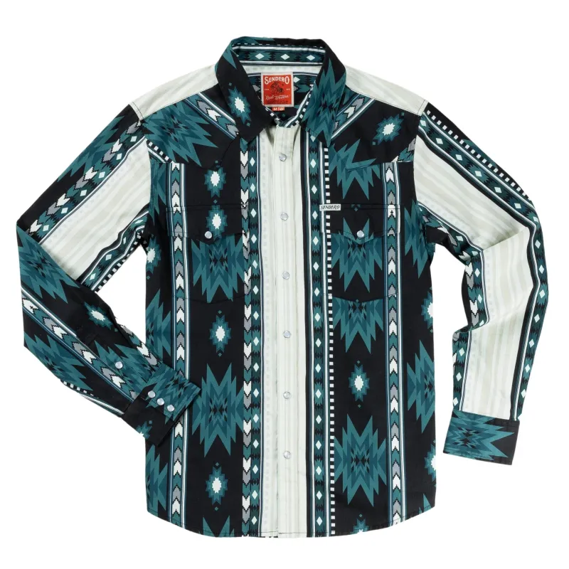 Serape Pearl Snap Shirt | The Oasis - Southwest Stripe | Sendero Provisions Co. sold by Man Ready