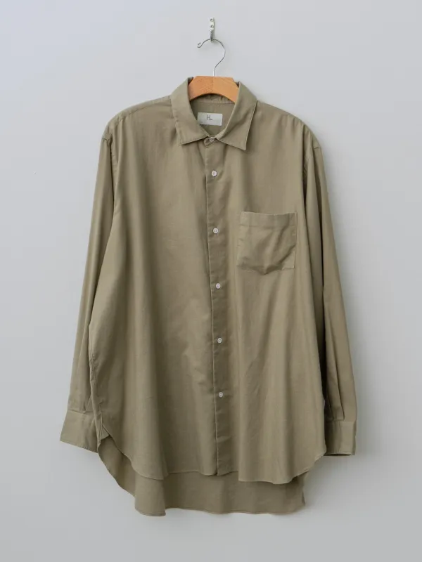 Cotton Cashmere Regular Collar Shirt - Beige sold by Namu Shop