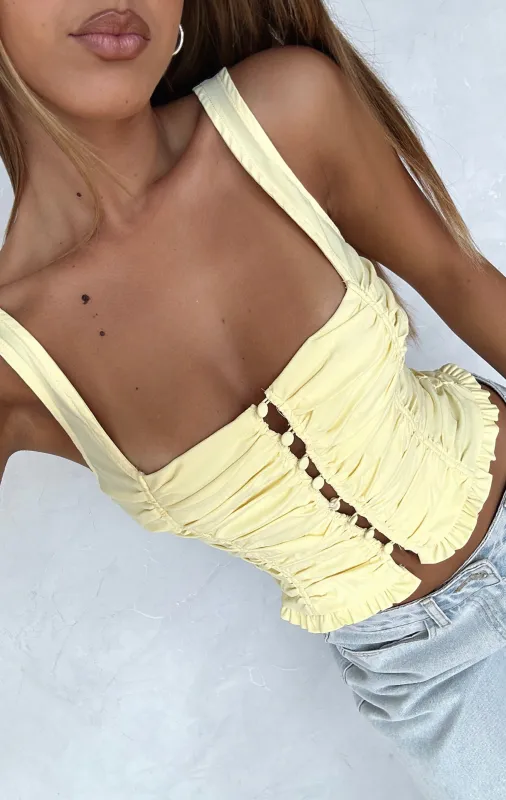 Bare With Me Bustier Lemon sold by White Fox Boutique