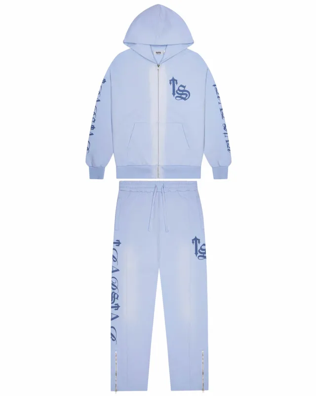 Script Spray Tracksuit Hoodie - Blue sold by Trapstar London