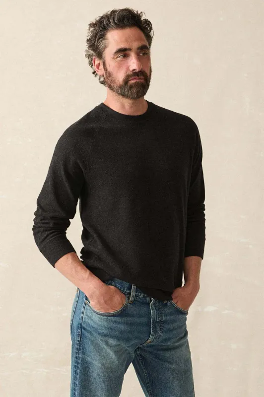 LEGEND SWEATER CREW Heathered Black Twill sold by REVOLVR Menswear