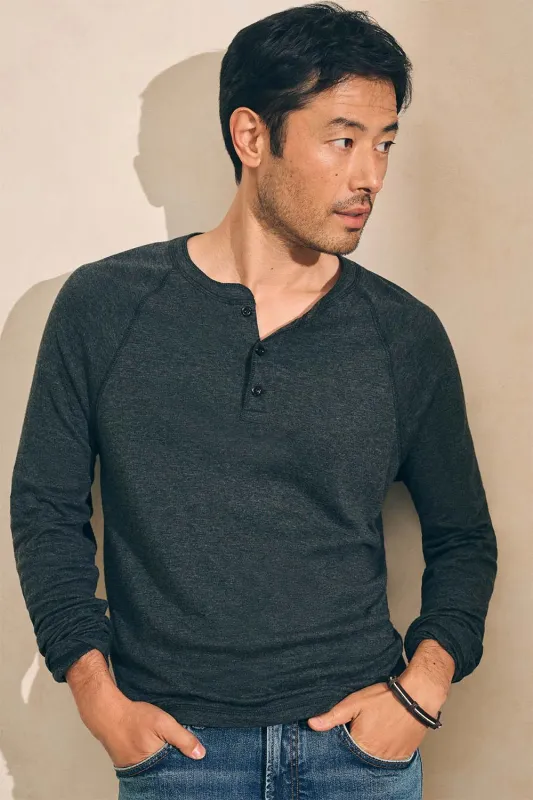 CLOUD LS HENLEY Charcoal Heather sold by REVOLVR Menswear