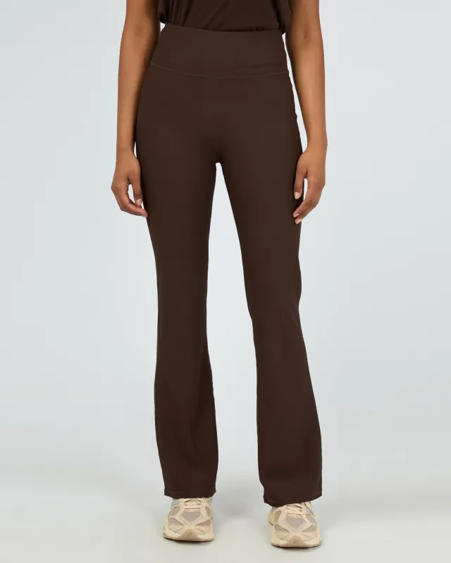 Active Rib Flare Legging Brown sold by edge clothing