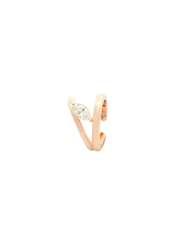 0.50ct Diamond 14K Gold Grooved Marquise Ear Cuff sold by Wish Fine Jewelry