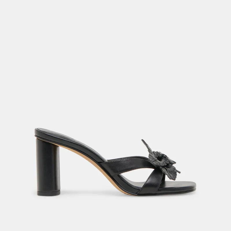 NIKIL HEELS BLACK LEATHER sold by Dolce Vita
