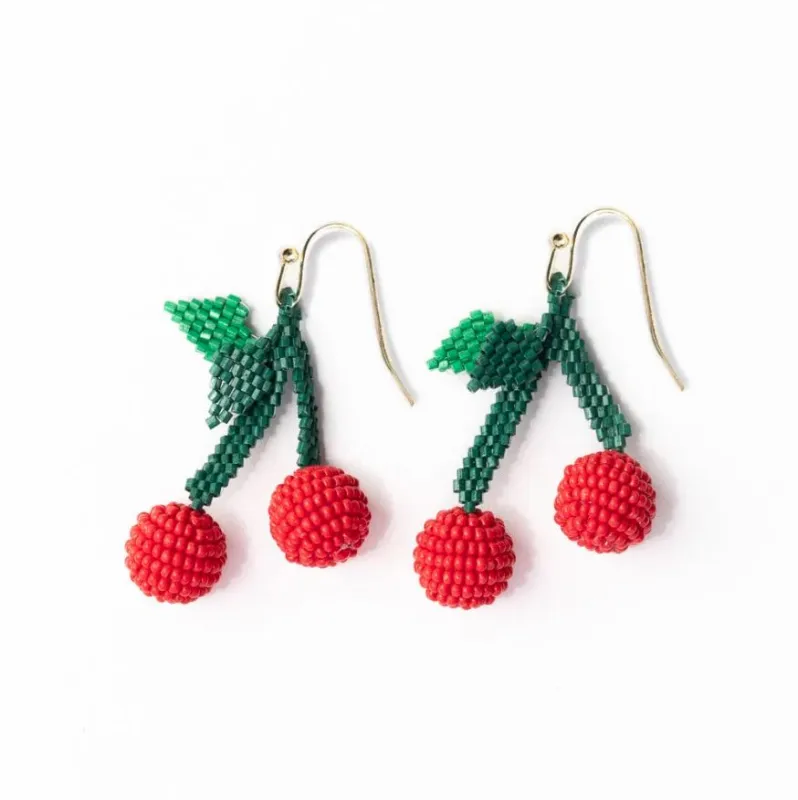 Lottie Cherry Cluster Dangle Luxe Earring, Red | Ink + Alloy sold by North & Main Clothing Company