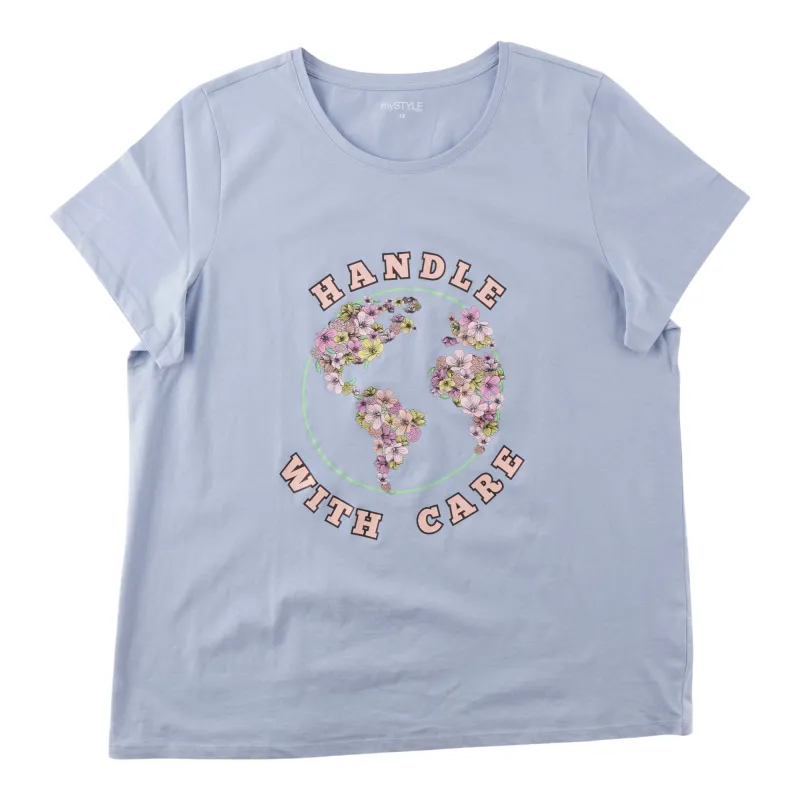 mySTYLE Women's Plus Floral Screen Tee sold by Giant Tiger