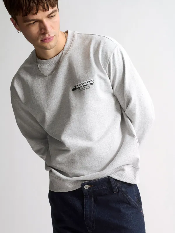 Men's Brooklyn Industries Crew Neck Sweatshirt In Light Grey Melange sold by Brooklyn Industries