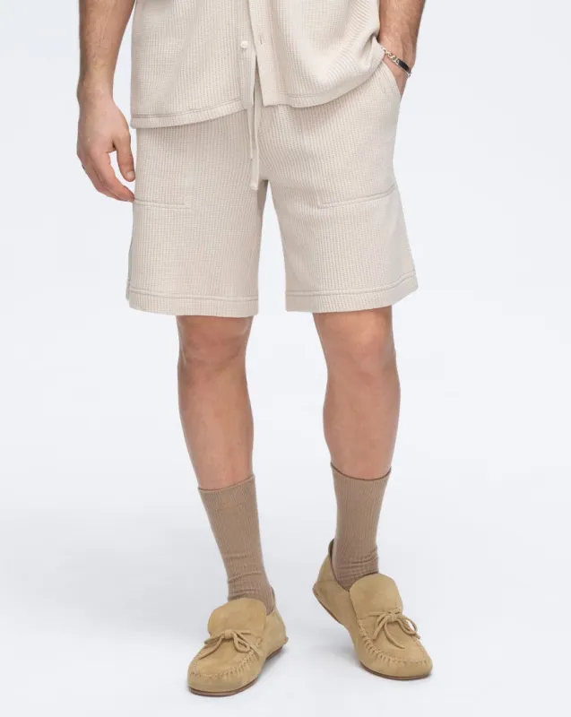 Waffle Patch Pocket Pull-On Short - Soft Beige sold by ATM Anthony Thomas Melillo
