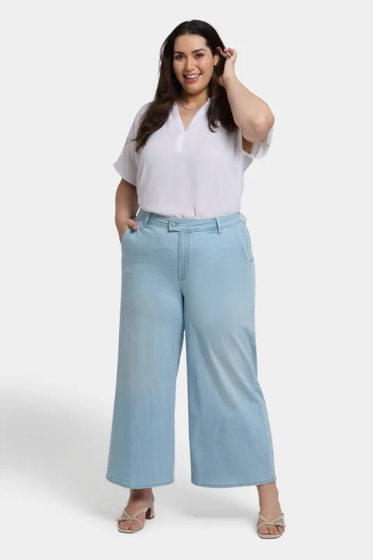 Mona Wide Leg Trouser Ankle Jeans In Plus Size - Clear Waters sold by NYDJ
