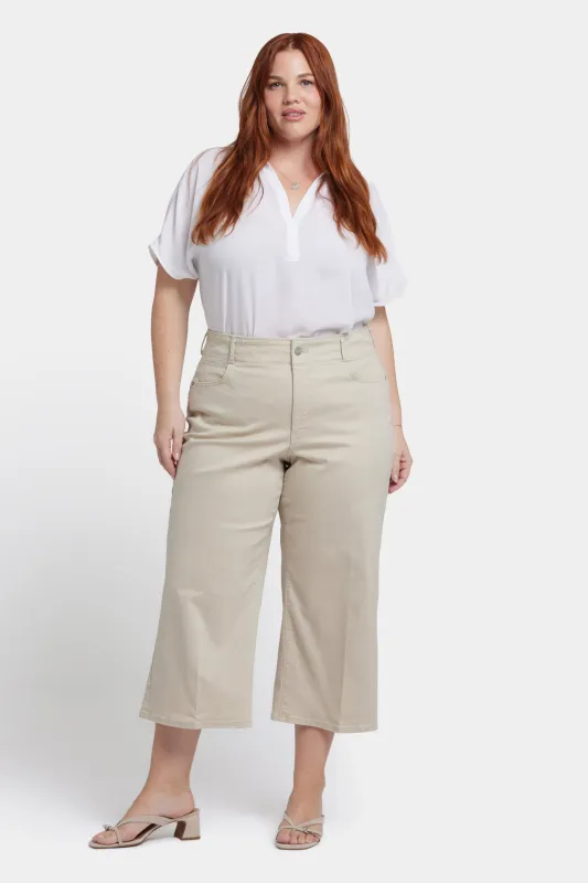 Brigitte Wide Leg Capri Jeans In Plus Size - Feather sold by NYDJ