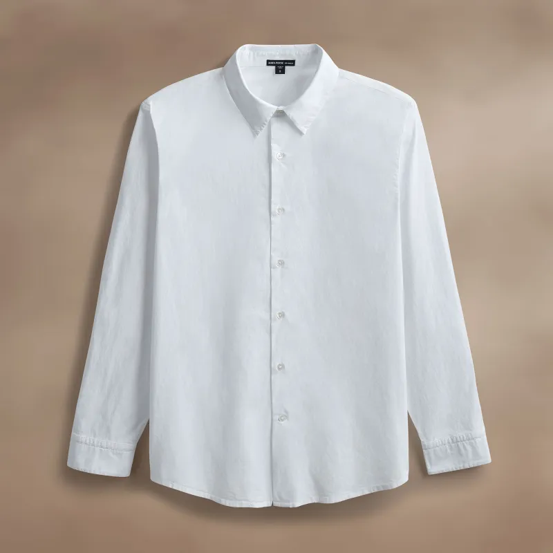 Stretch Poplin Shirt - White sold by James Perse