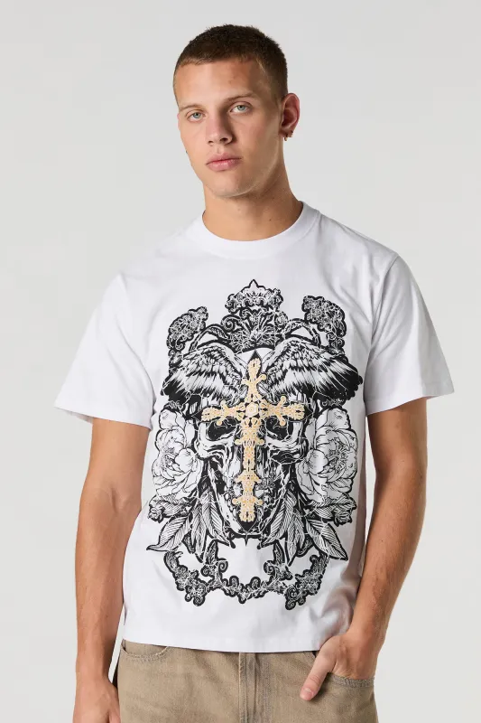 T-shirt à imprimé Skull Cross sold by Urban Planet