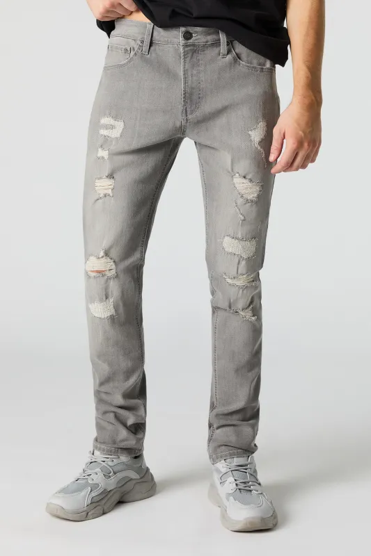 Grey Wash Distressed Skinny Jean sold by Urban Planet
