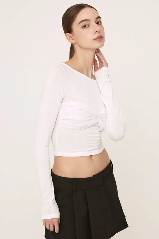 Chelsea Twist Front Sheer Top sold by storets