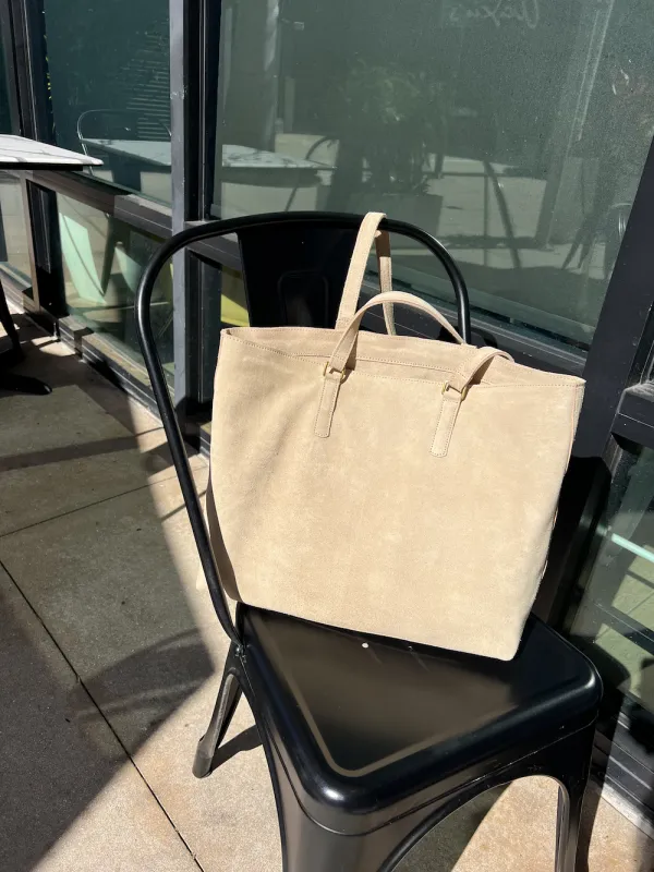 The Tote Bag, Sand Suede sold by Abby Alley
