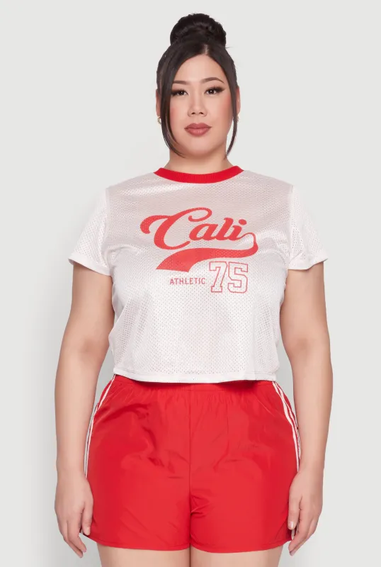 Plus Size Almost Famous Contrast Trim City Graphic Jersey sold by Rainbow