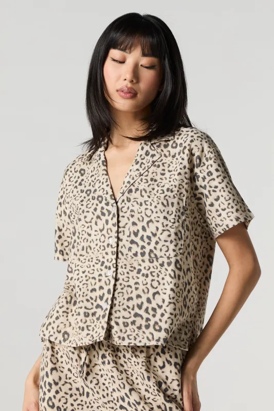 Linen Short Sleeve Button-Up Top sold by Charlotte Russe