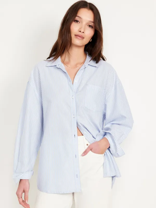 Oversized Button-Down Boyfriend Shirt sold by GAP
