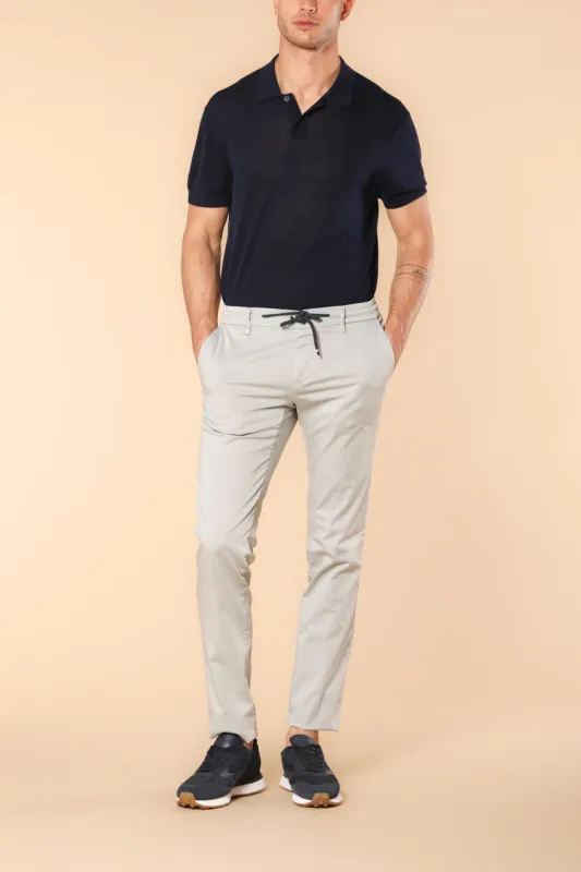 Milano Jogger Travel men's jogger chino pants in technical travel stretch satin extra slim fit sold by Mason's