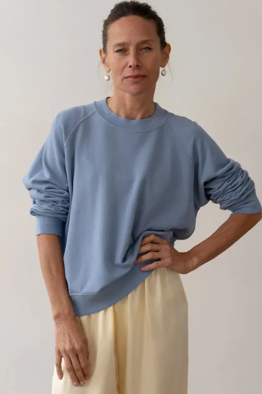 THE ECO TERRY CREWNECK - CORNFLOWER sold by Wildflower