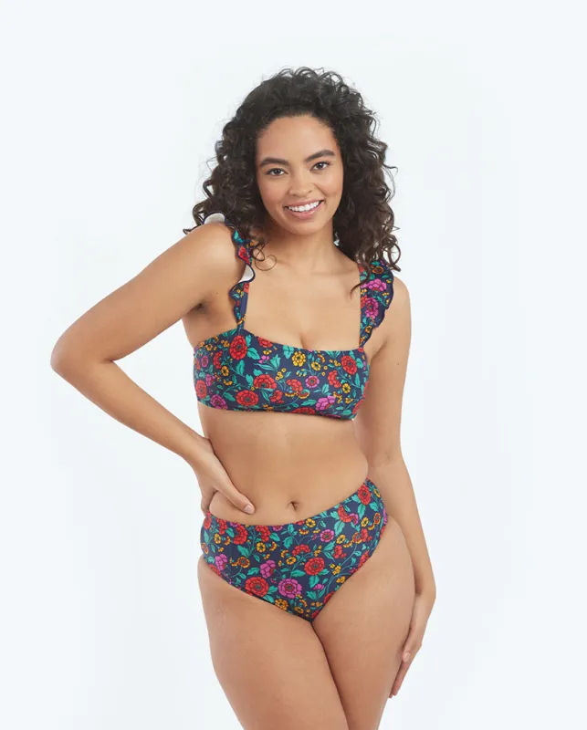 The High Leg High Rise Bottom - Midnight Bloom sold by Summersalt