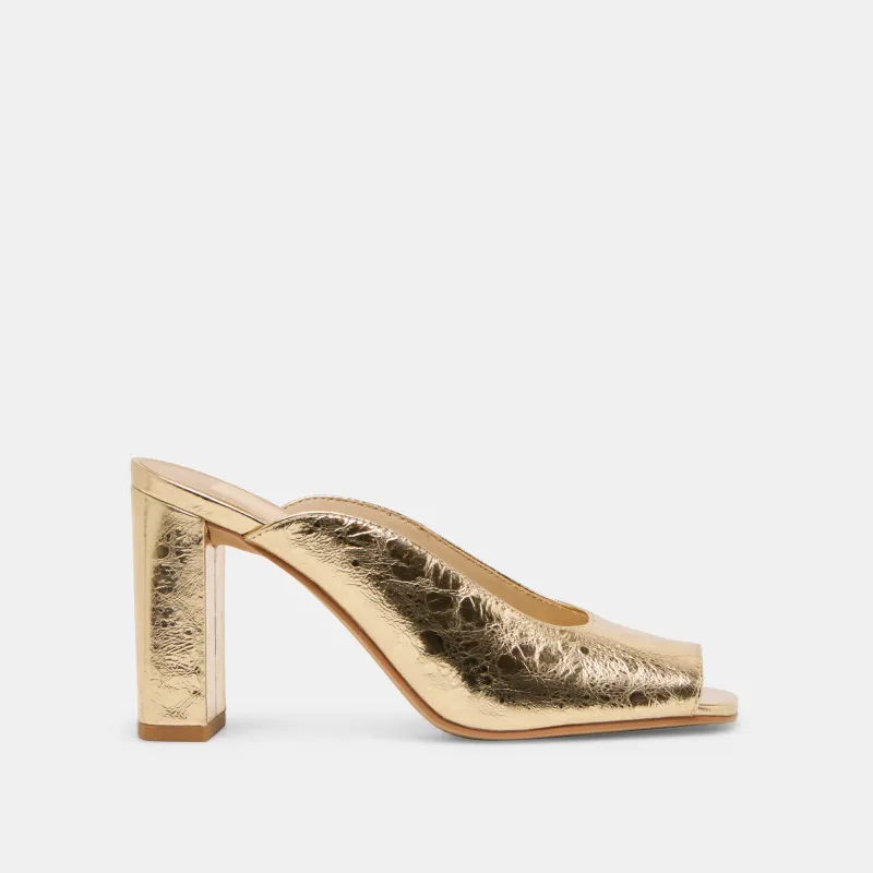 SABELA HEELS GOLD DISTRESSED LEATHER sold by Dolce Vita