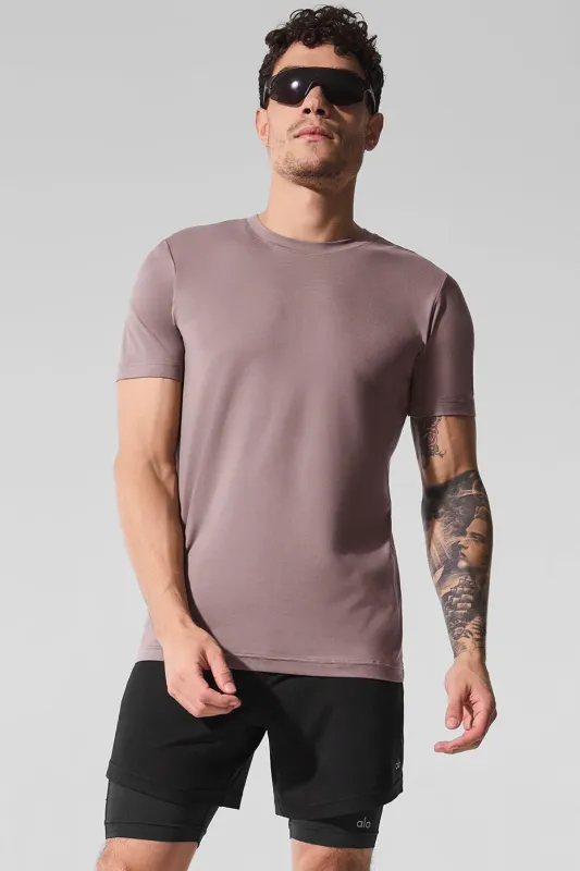 Conquer Reform Crewneck Short Sleeve - Mushroom sold by Alo Yoga