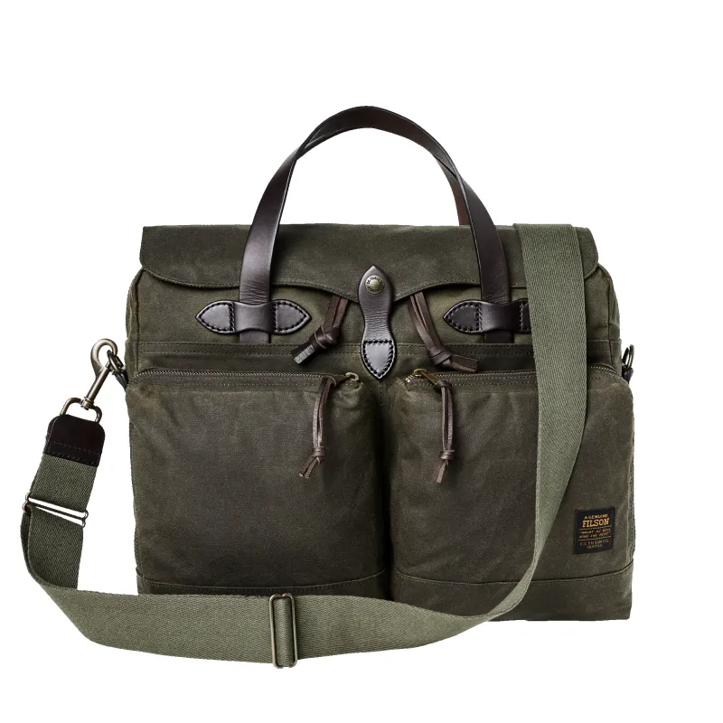 24 Hour Tin Cloth Briefcase - Otter Green sold by Filson