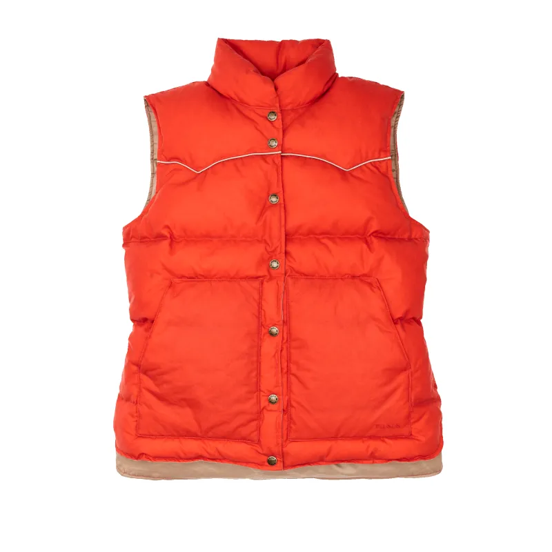 Women's Waxed Down Vest - Campfire sold by Filson