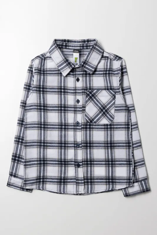Check Long Sleeve Shirt White And Green sold by Ackermas