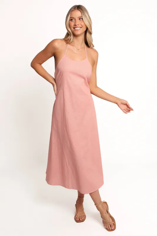 Nadine Halterneck Midi Dress - Pink sold by Petal & Pup
