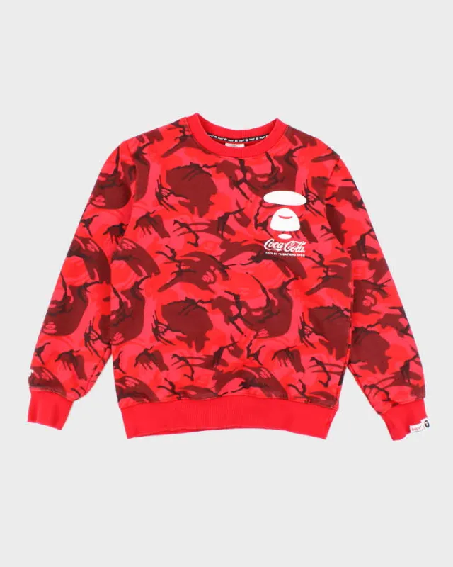 Vintage Ape by Bathing Ape Coca Cola Camo Sweatshirt - S sold by Rokit
